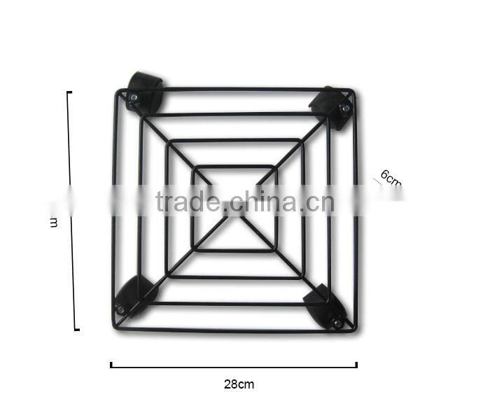 Large Square Planter Caddy Black