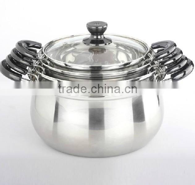 Stainless steel kitchen casserole with bakelite handle