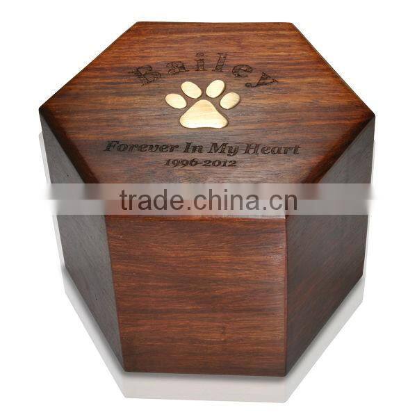 Elegant Pine wood pet funeral urn chinese funeral supply