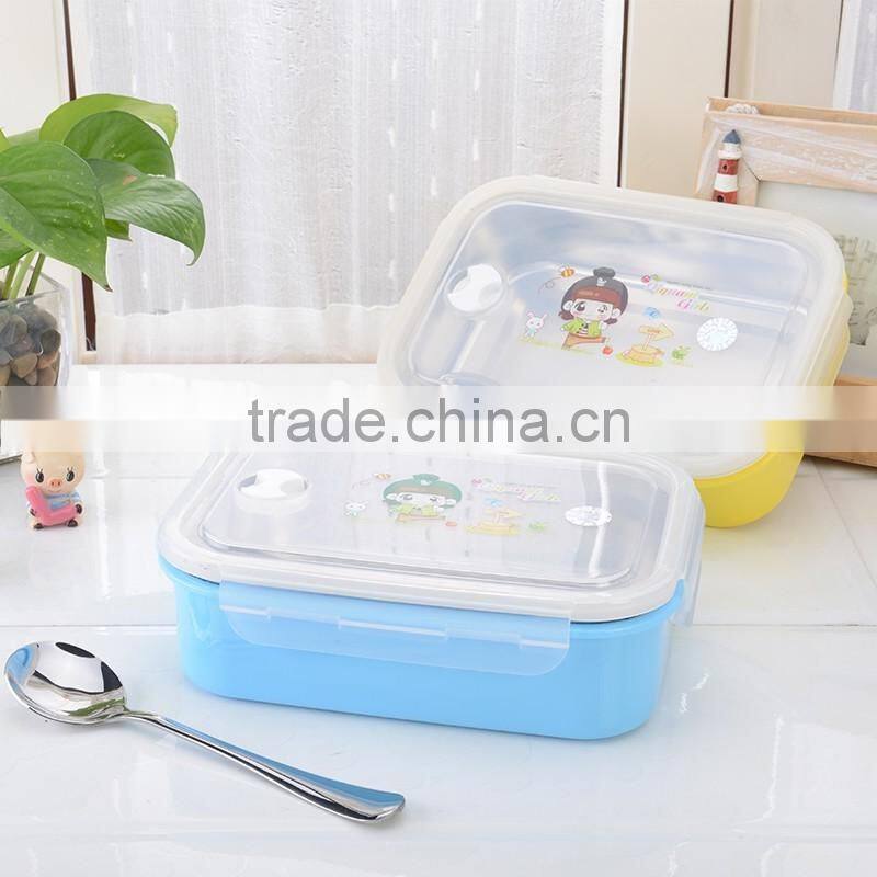 stainless steel colorful round lunch box/food carrier