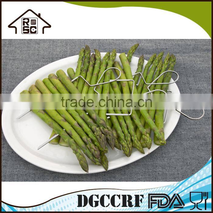 Free sample double raft stainless steel bbq skewers set of 4, vegetable bbq skewers kabobs, chinese bbq skewers for sale