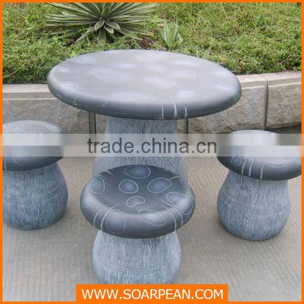 Garden/Kindergarten Furniture Set Fiberglass Mushroom Table Chairs