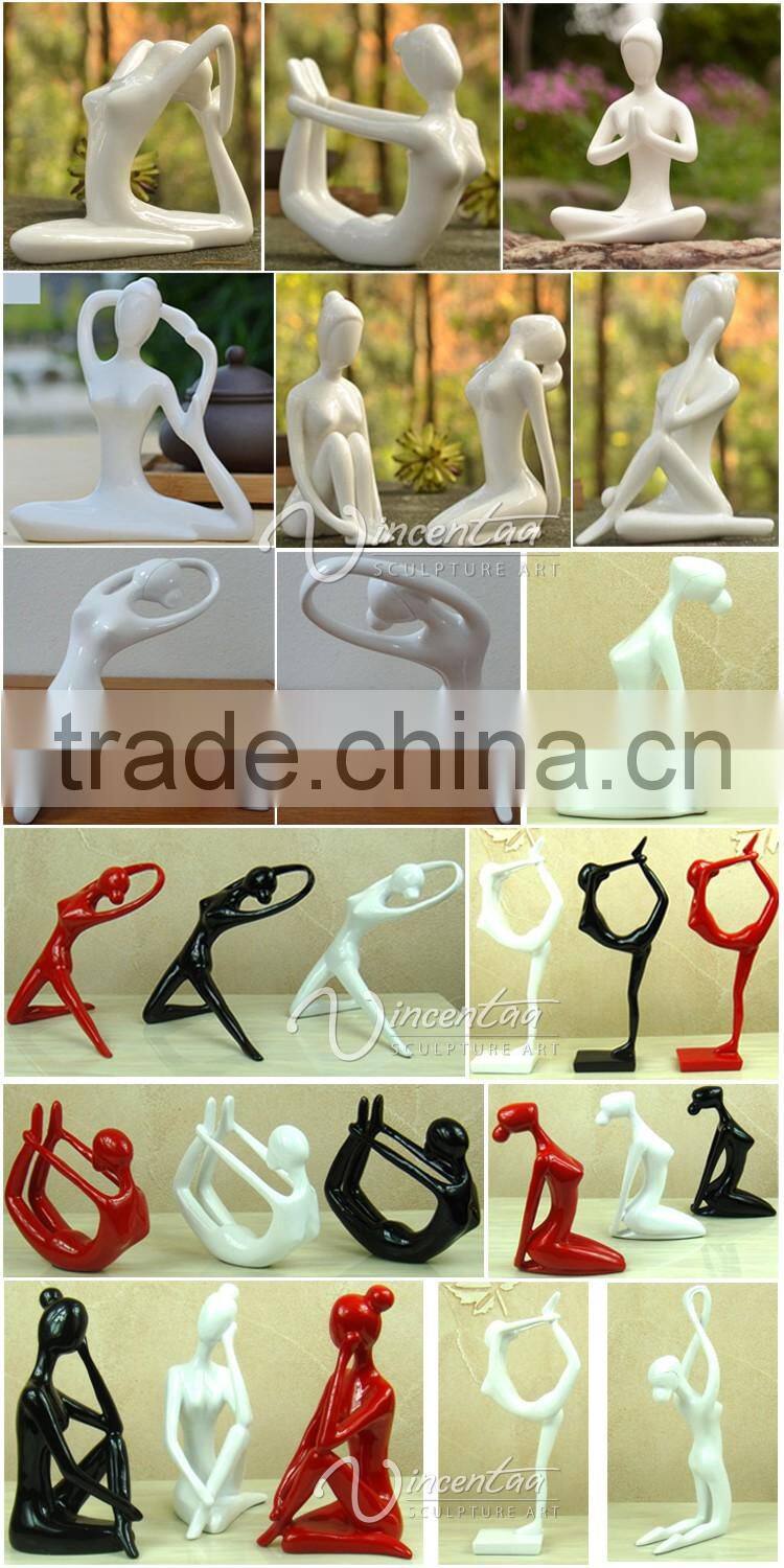 home decoration morden design fiberglass resin yoga pose sculptures wholesale