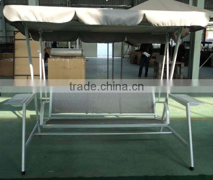 Three-seats metal swing chair