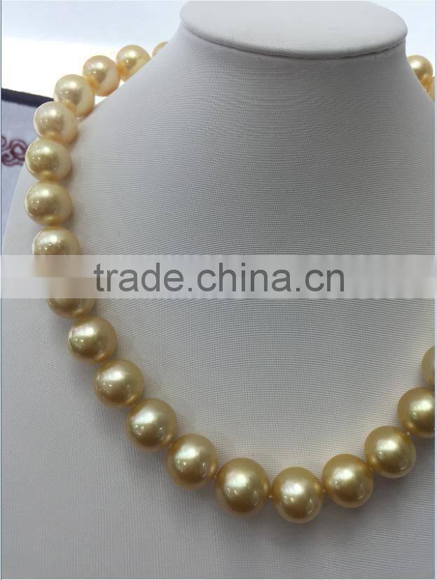 13-14mm gold South Sea Pearl with 14K Gold clasp necklace