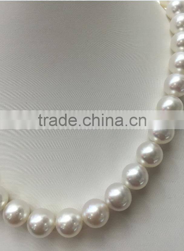 12-13mm white South Sea Pearl with 14K Gold clasp necklace