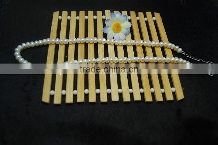 5-6 mm white button shape freshwater pearl necklace