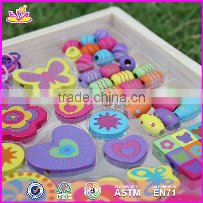 2017 New design educational wooden threading toys for toddlers W11E059