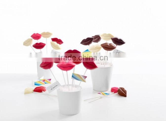 Pop Kiss Biscuit Chocolate Mold Lip Shaped Lollipops Silicone Form