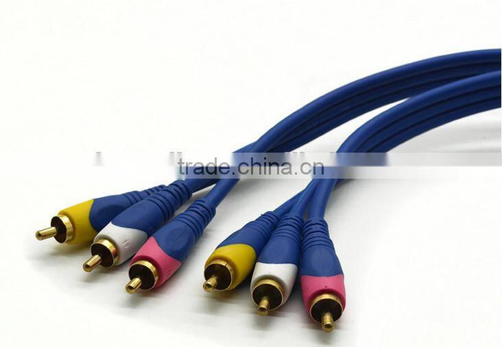 TIN plated copper 3rca male to 3rca male av cable