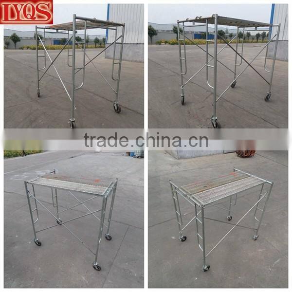 Portable scaffolding and walk through scaffolding frames