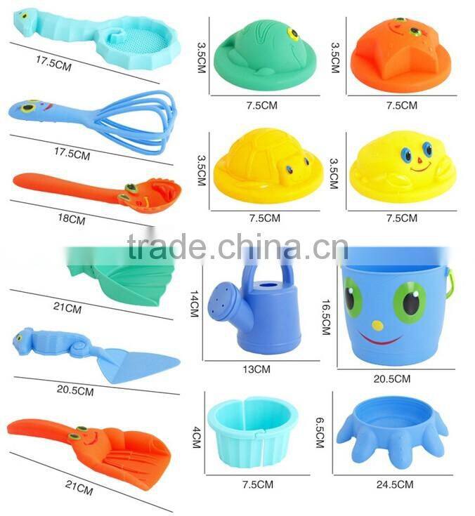 Cute 14PCS Children Octopus Sand Water Seaside Beach Toy Bucket Spade Mold Tools Set