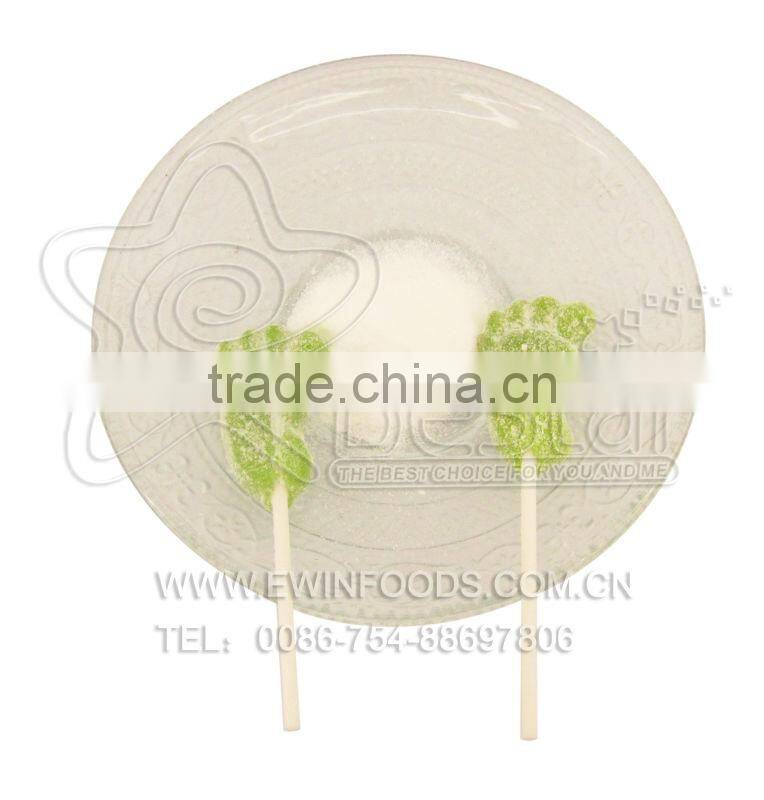 Guava Flavor Foot Shaped Lollipop With Sour Powder Candy
