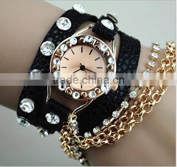 2014 high quality fashion lady Leather Vintage Watche