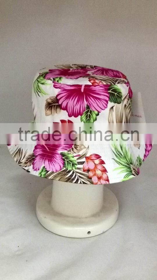 fashion bucket hat with high quality digital printing,flower bucket cap