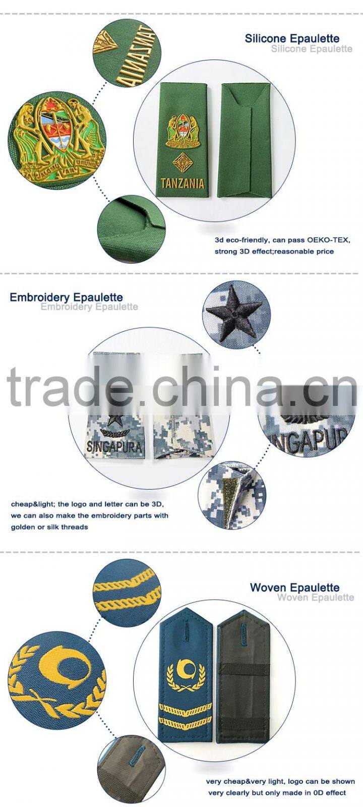 Professional Pilot Uniform embroidery Epaulets