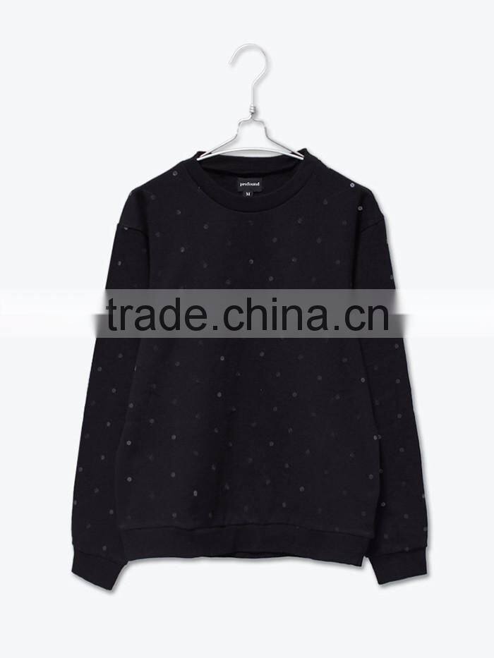 Sequin fabric Round neck custom wholesale bulk hoodies and 100 cotton plain sweatshirts wholesale women without hood