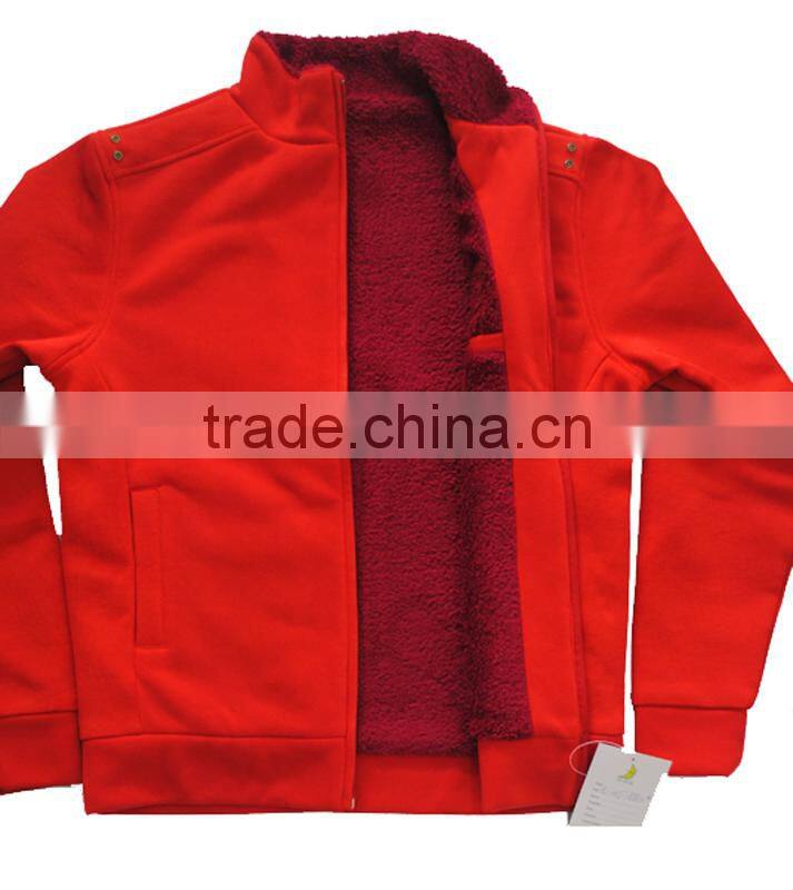 2016 Trendy style polar fleece 260g mens jacket with red