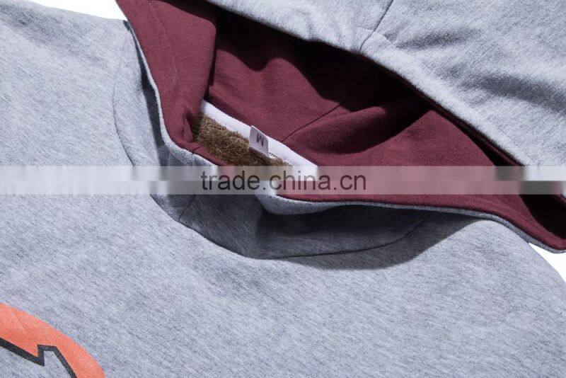 2016 NEW style top trend tall plain grey pull over ALIBABA work hoody unisex hoodie