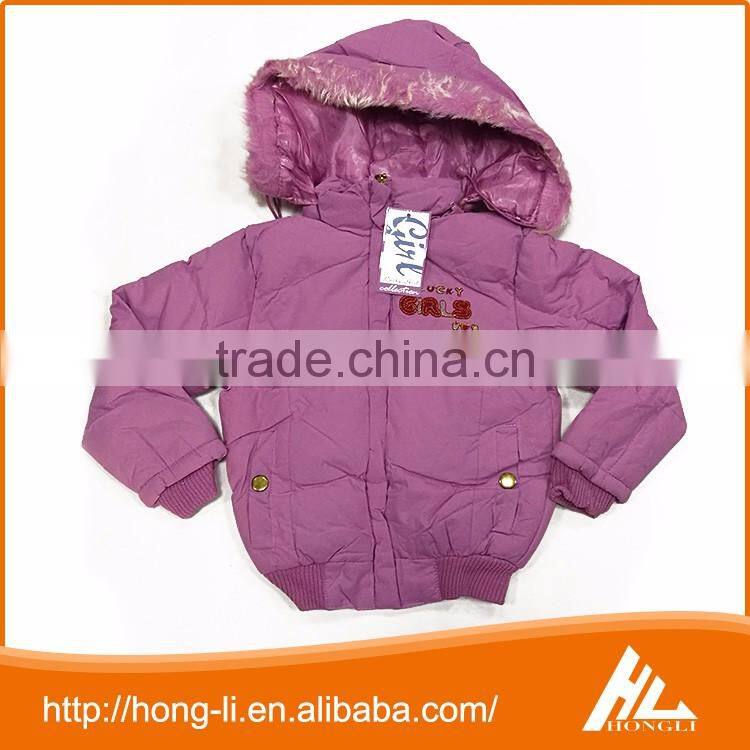 Wholesale 100% polyester windproof satin children down jacket winter