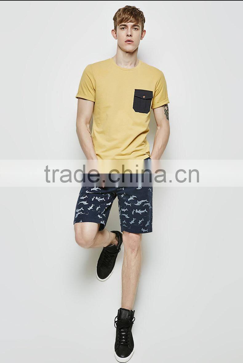 Pure cotton blank t shirts with pocket Orange T-shirt 100% cotton T-shirt