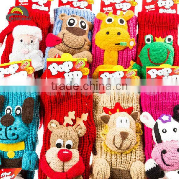 3D Animal Knitted Cotton Young Girl's Tube Socks