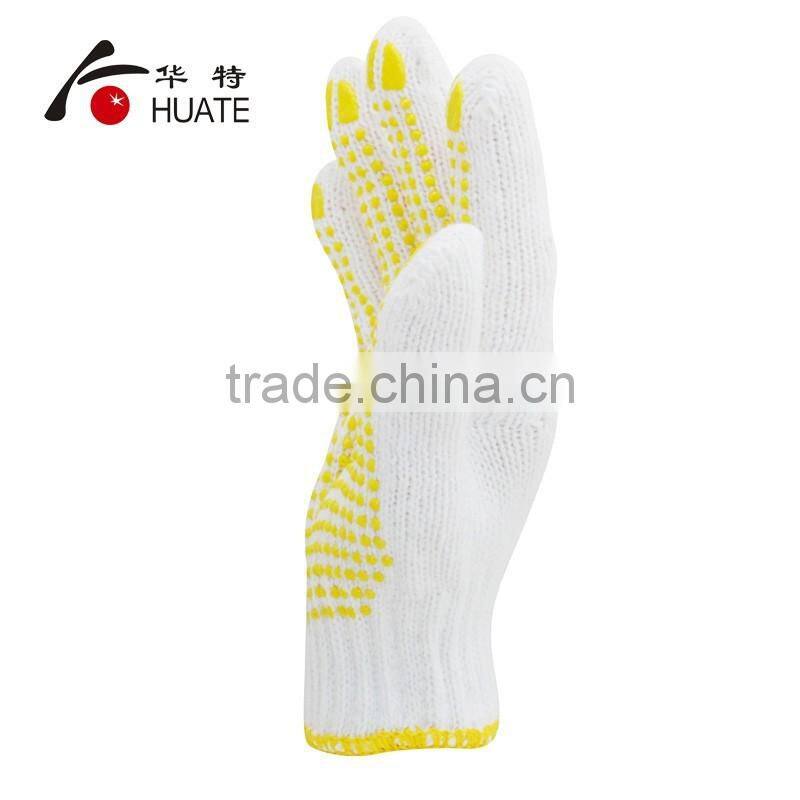 CE standard working gloves,safety pvc dotted cotton gloves