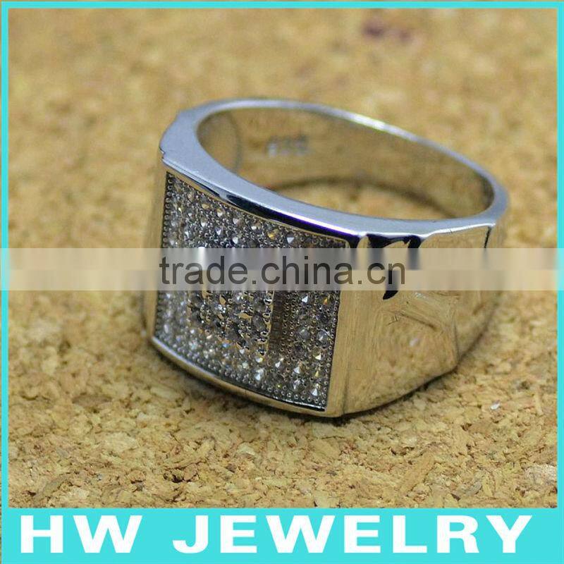 copper or brass micro pave CZ ring made in Chinese jewelry factory