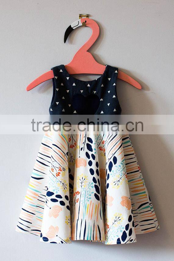 2017 New Arrival 100% Cotton Woven Printed Floral Kid Girls' Dress