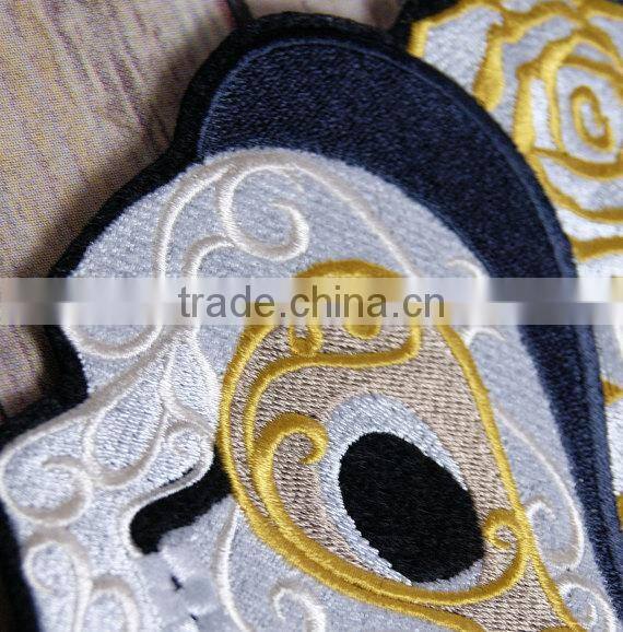 2017Customized cool skull Embroidery Patch, virious skull Embroidered Patch