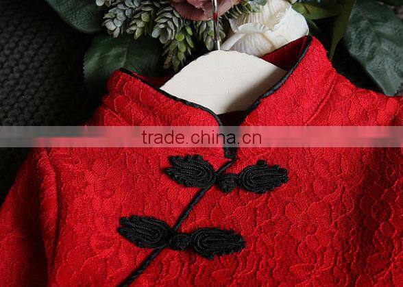 2016 Winter new baby girl dress national long-sleeved baby frock design picture princess dress