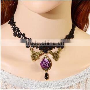 Retro fabric lace Collar Necklace jewelry wedding party bridal Gothic lace Necklace