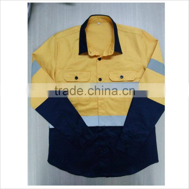 2016 Chinese wholesale competitive price cotton work clothing , long sleeve worker uniform shirt