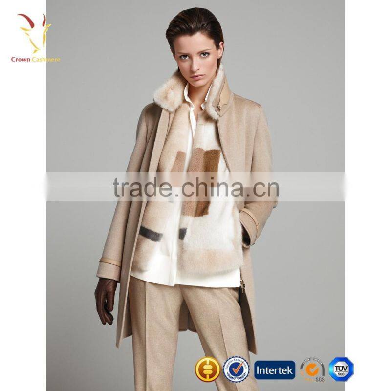 Korea Style Woolen Winter Coat,Women Winter Long Coat With fur Collar