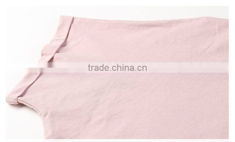 OEM Services Custom Design Printing Women Pink Cotton Floral Print Women Tee Shirts