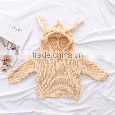 0-3 years 2017 New Wholesale Autumn Cotton Knitted Full Sleeves Baby Boys Girls Hooded Sweaters (pick size )