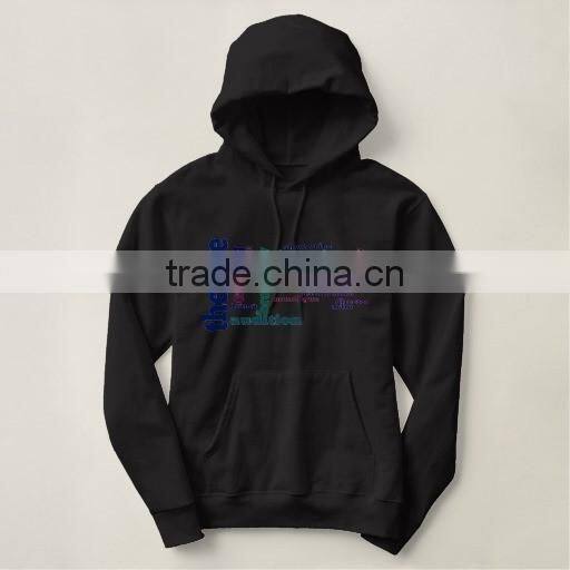 new style design custom print solid color long sleeve hoodie men