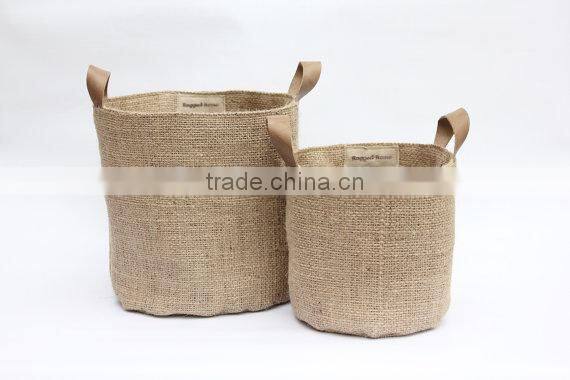 Wholesale Eco Friendly Burlap Storage Basket Bucke