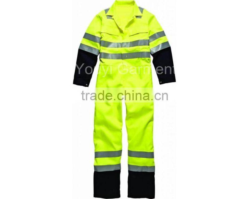 popular safety protective hi vis waterproof winter polyester cotton coverall