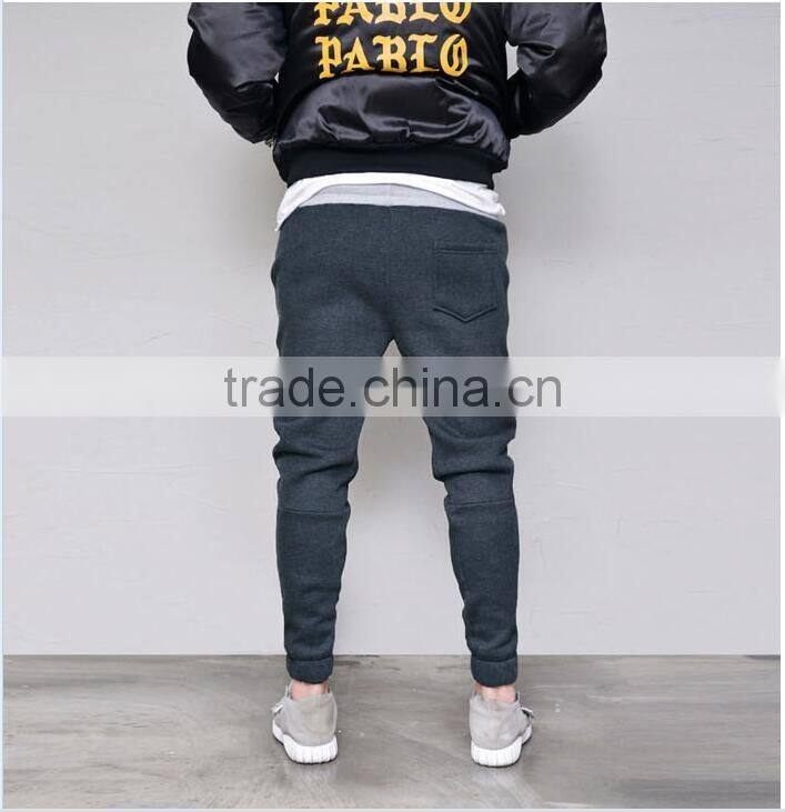 Men's thick fleece cotton warm jogger sweatpants with drawstring