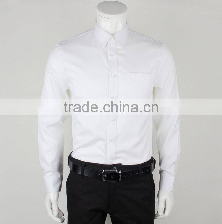 High quality wrinkle free mens white dress shirts with Rhombic