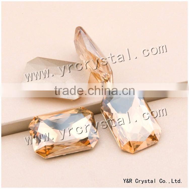 4627 Octagon Crystal 18*25mm Gold Shadow Color stones for decorate shoes