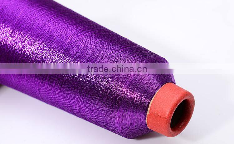 Purple metallic yarn