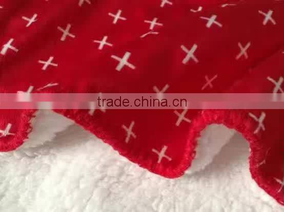 Hot sell Four Colours Throw Microfiber Fleece Sherpa Blanket