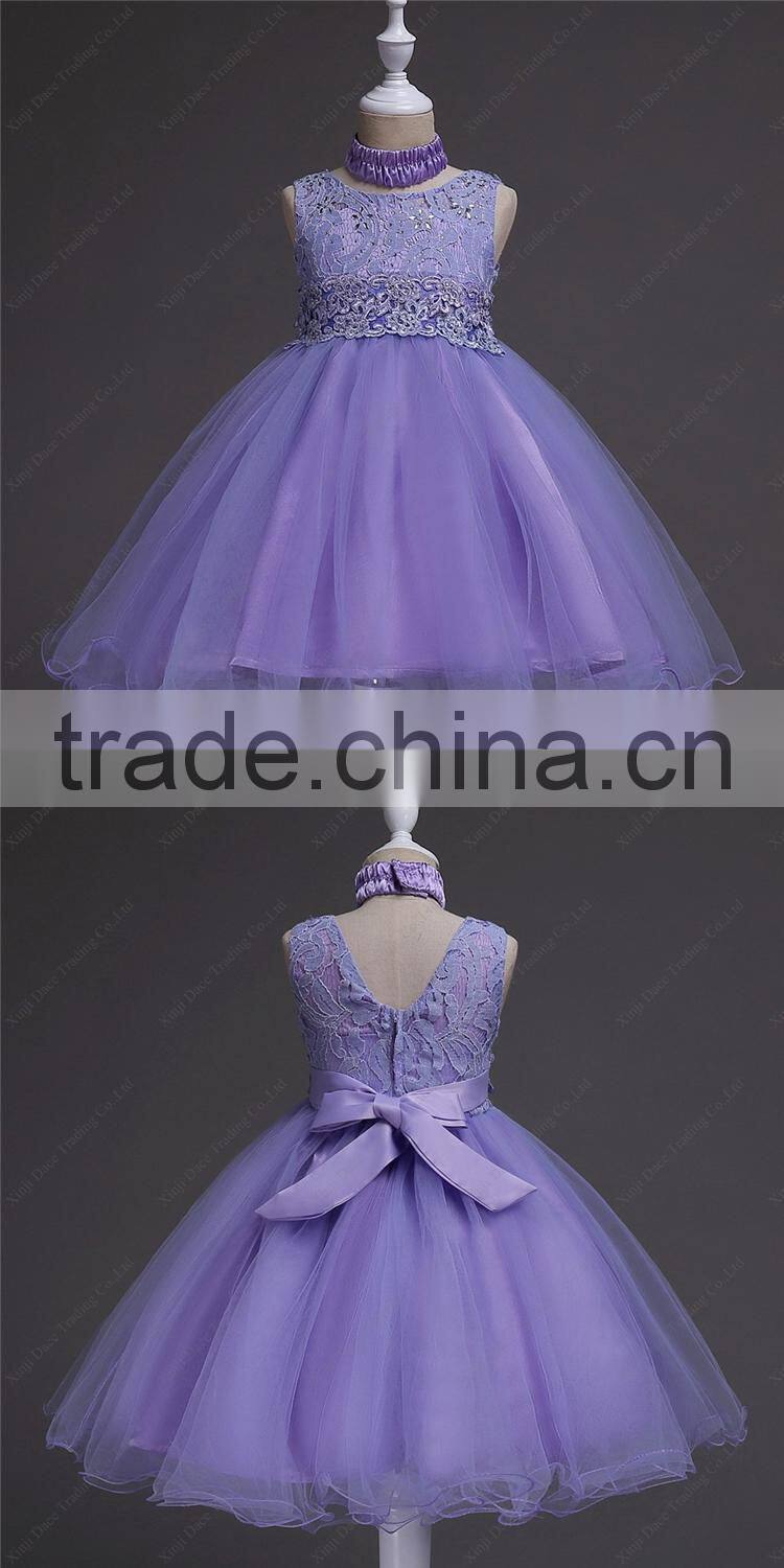Newest frock design beautiful model modern kids ball gown western dresses for girls