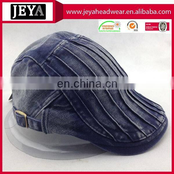 Fashion washed denim cap cotton duckbill hat with no logo
