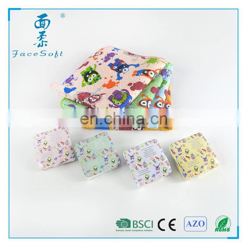 AZO dyes eco-friendly terry fabric super magic compressed facecloth mini towel in display box packs