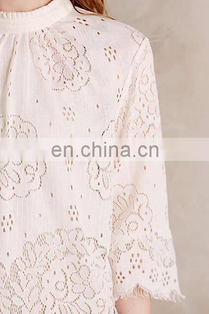 OEM wholesale fashion lady top/ Lace Composition Blouse