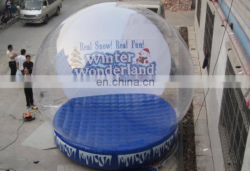 Lattest design xmas decoration plastic snow globe with photo insert