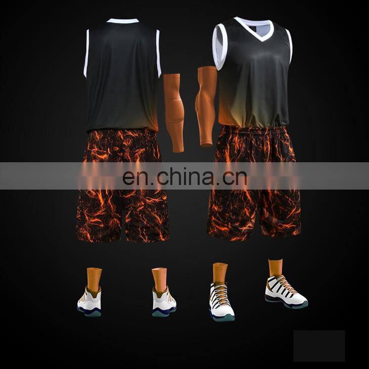 2016 Latest design men sublimation basketball jersey sets 100% polyester
